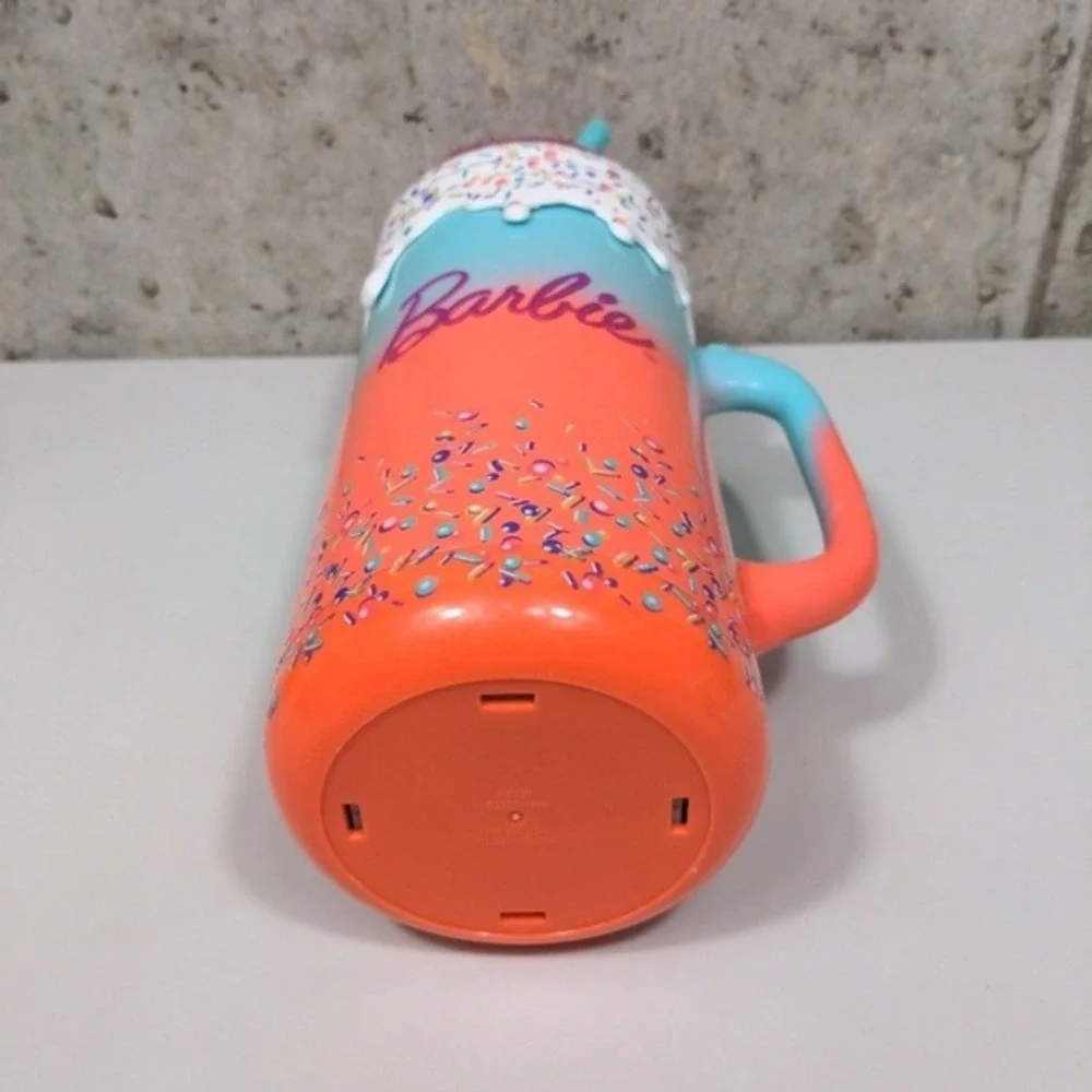 Mattel Barbie Milkshake Tumbler Cup 40oz 2023 New Teal Pink Sprinkles‎ Huge Mug